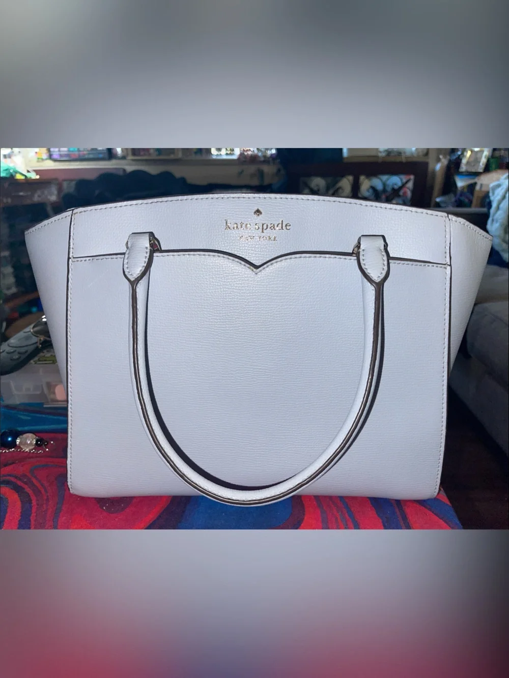 kate spade light blue Leather Top-Handle Tote
